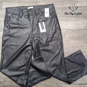 Kensie Jeans Vegan Leather Straight Leg Pants Size 12